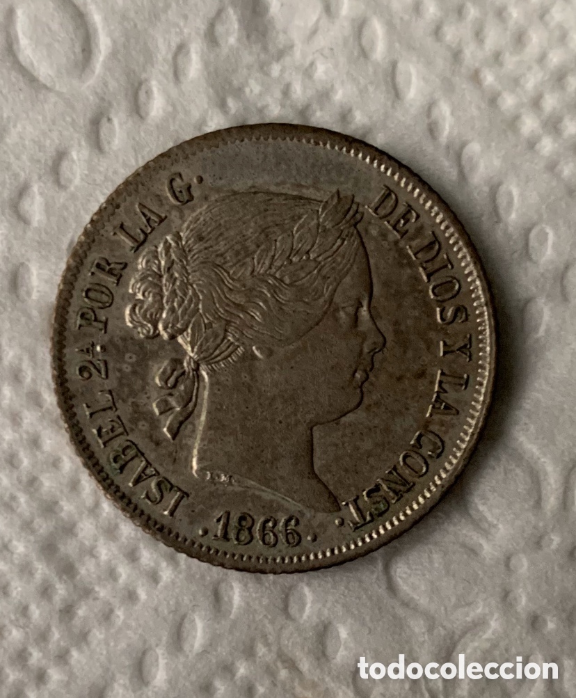 Monedas de Espa&ntilde;a: Isabel II 40 c&eacute;ntimos 1866 Madrid - Foto 1