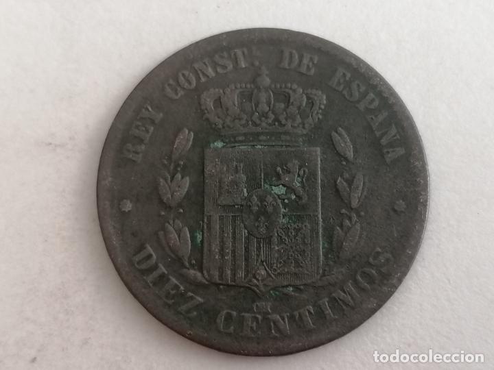 Monedas de Espa&ntilde;a: MONEDA DE COBRE, ALFONSO XII, 10 CENTIMOS, 1879 - Foto 2