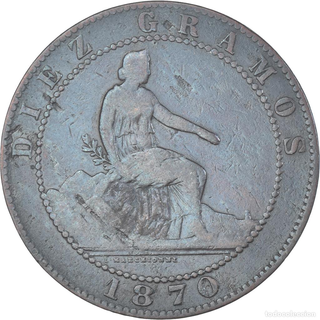 Monedas de Espa&ntilde;a: [#1330072] Moneda, Espa&ntilde;a, 10 Centimos, 1870 - Foto 1
