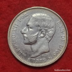 Monedas de España: MONEDA PLATA 5 PESETAS DURO DE PLATA 1885 ESTRELLAS VISIBLES 18 87 MBC++ ORIGINAL D2958