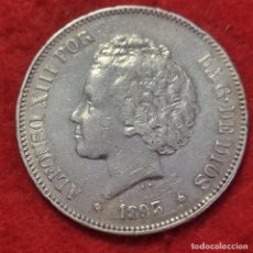 Monedas de España: MONEDA PLATA 5 PESETAS DURO DE PLATA 1893 ESTRELLAS VISIBLES 18 93 MBC+ ORIGINAL D2983