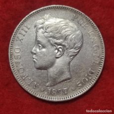 Monedas de España: MONEDA PLATA 5 PESETAS DURO DE PLATA 1897 ESTRELLAS VISIBLES 18 97 MBC++ ORIGINAL D2990