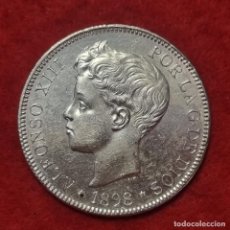 Monedas de España: MONEDA PLATA 5 PESETAS DURO DE PLATA 1898 ESTRELLAS NO VISIBLES EBC- ORIGINAL D2993