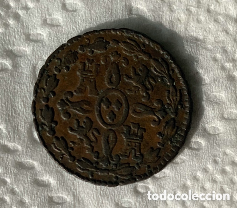 Monedas de Espa&ntilde;a: Fernando VII 2 Maravedies 1827 Segovia - Foto 2