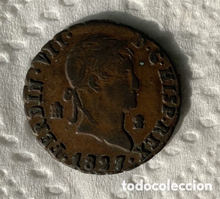Monedas de Espa&ntilde;a: Fernando VII 2 Maravedies 1827 Segovia - Foto 1