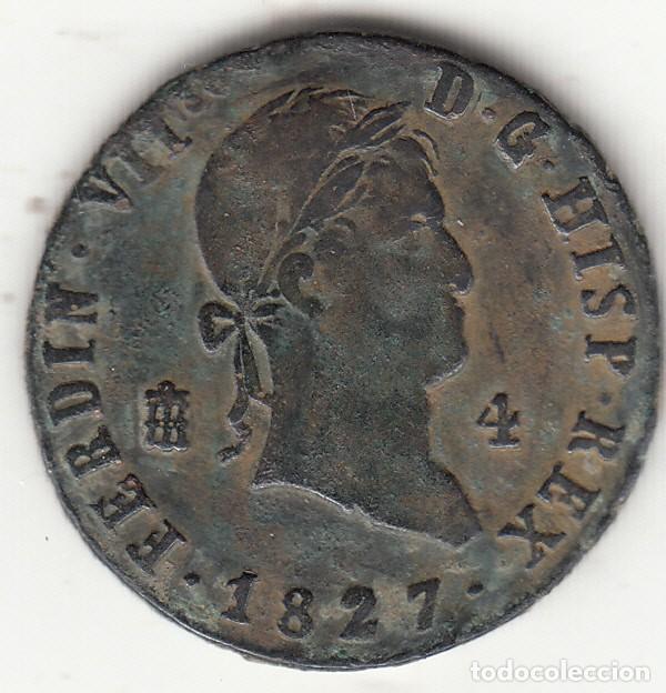 Monedas de Espa&ntilde;a: FERNANDO VII: 4 MARAVEDIS 1827 SEGOVIA - Foto 1