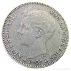 Monedas de España: UNA PESETA DE PLATA 1901 *19~*01. S•M-V. ALFONSO XIII . EBC