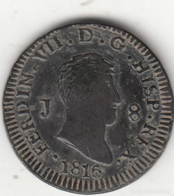 Monedas de Espa&ntilde;a: FERNANDO VII: 8 MARAVEDIS 1816 JUBIA - Foto 1