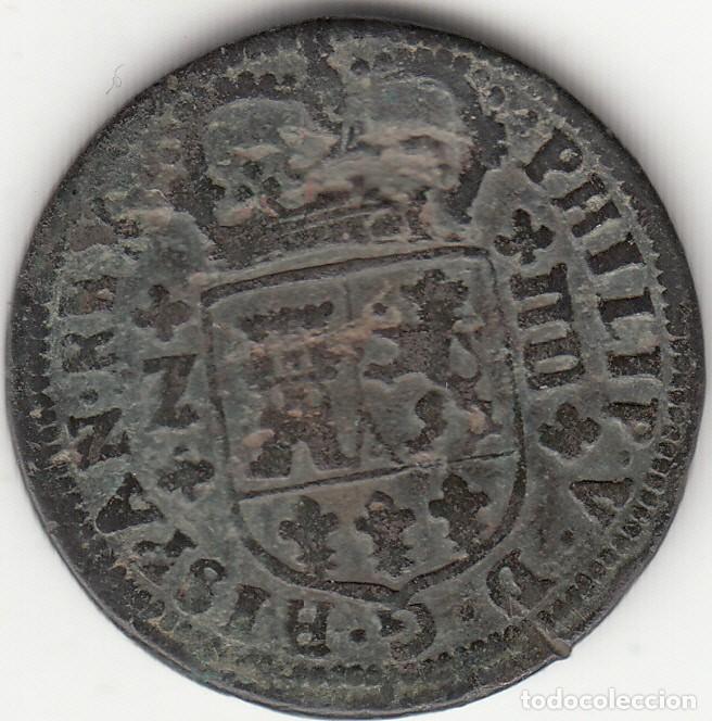 Monedas de Espa&ntilde;a: FELIPE V: 4 MARAVEDIS 1719 ZARAGOZA - Foto 2