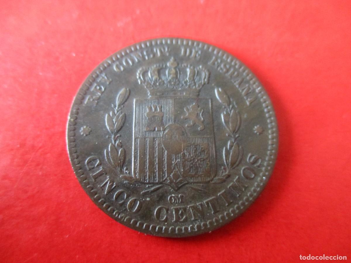 Monedas de Espa&ntilde;a: 5 centimos de Alfonso XII. 1878 - Foto 2