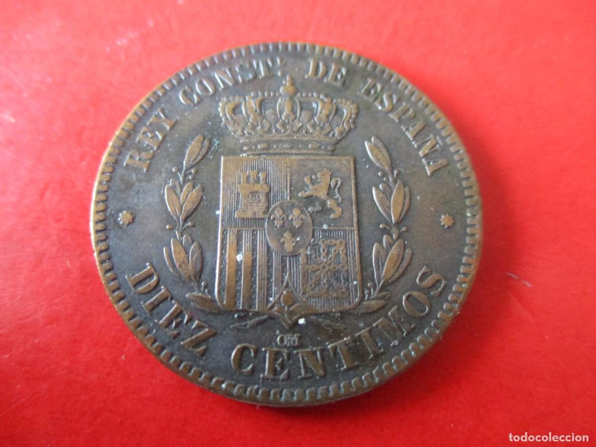 Monedas de Espa&ntilde;a: 10 centimos de Alfonso XII. 1878 - Foto 2