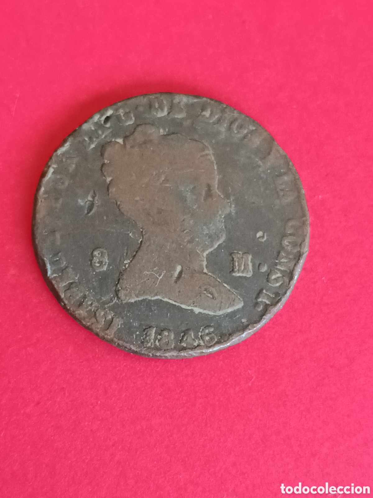 Monedas de Espa&ntilde;a: ISABEL II. 8 MARAVED&Iacute;S DE 1846. SEGOVIA. - Foto 1