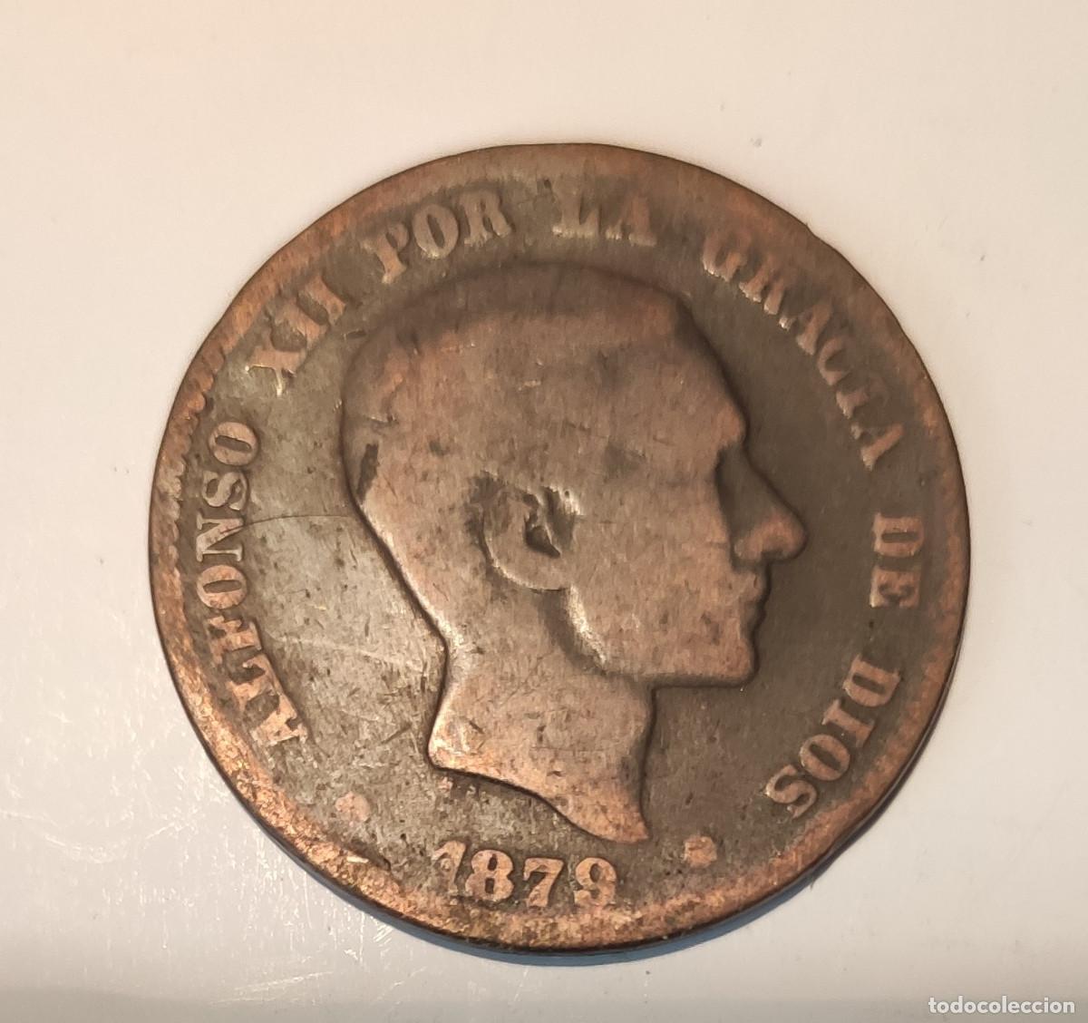 Monedas de Espa&ntilde;a: Moneda espa&ntilde;ola de 10 c&eacute;ntimos de Alfonso XII. 1879. - Foto 1