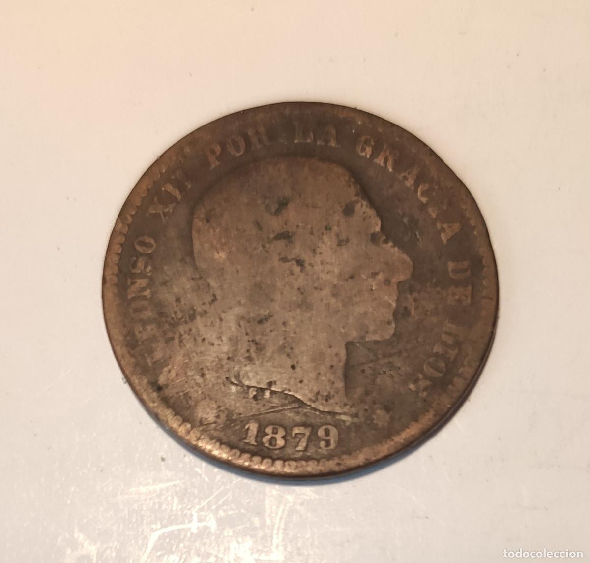 Monedas de Espa&ntilde;a: Moneda espa&ntilde;ola de 5 c&eacute;ntimos de Alfonso XII. 1879. - Foto 1