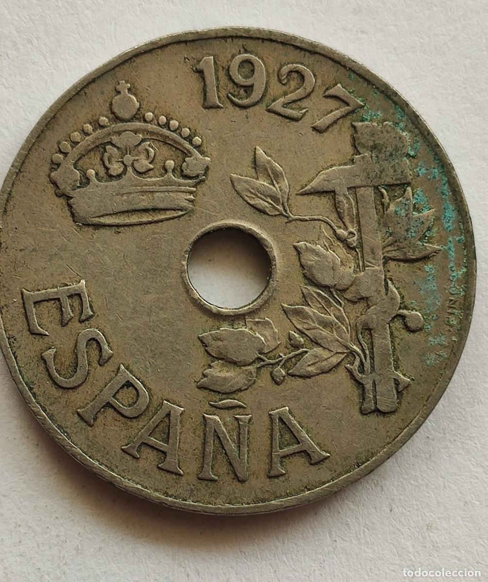 Monedas de Espa&ntilde;a: Moneda espa&ntilde;ola de 25 c&eacute;ntimo de 1927. - Foto 1