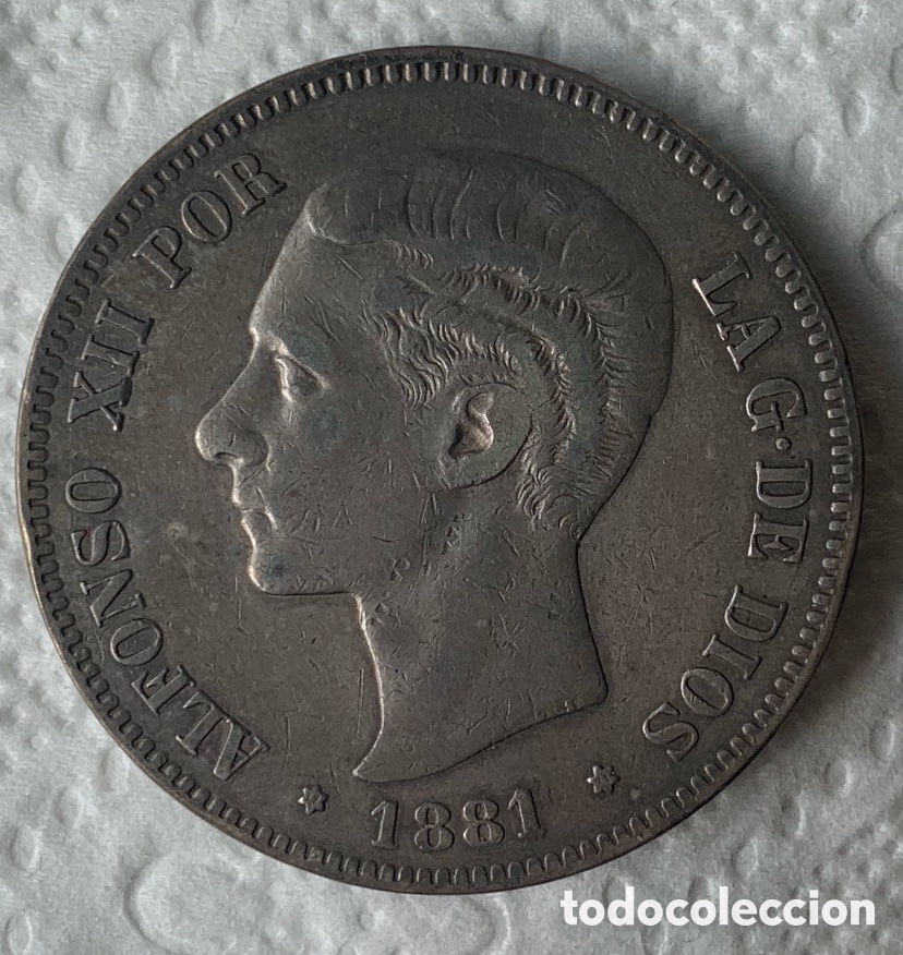 Monedas de Espa&ntilde;a: Alfonso XII 5 pesetas 1881 MSM - Foto 5