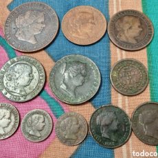 Monedas de España: 2CAJ- LOTE DE 39 PIEZAS DIVERSAS DE ISABEL II DIVERSOS VALORES Y CONSERVACIONES. VER FOTOS.