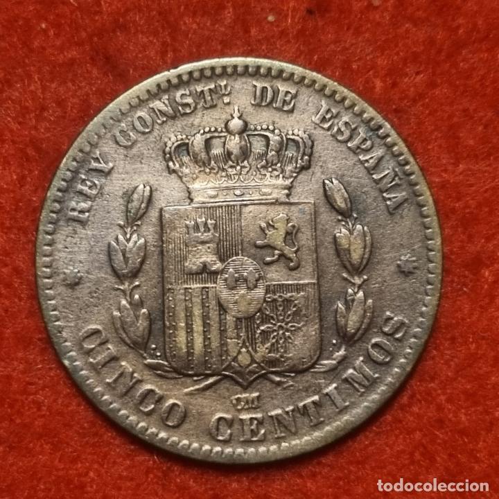 Monedas de Espa&ntilde;a: MONEDA COBRE 5 CENTIMOS 1877 MBC+ ORIGINAL C21 - Foto 2
