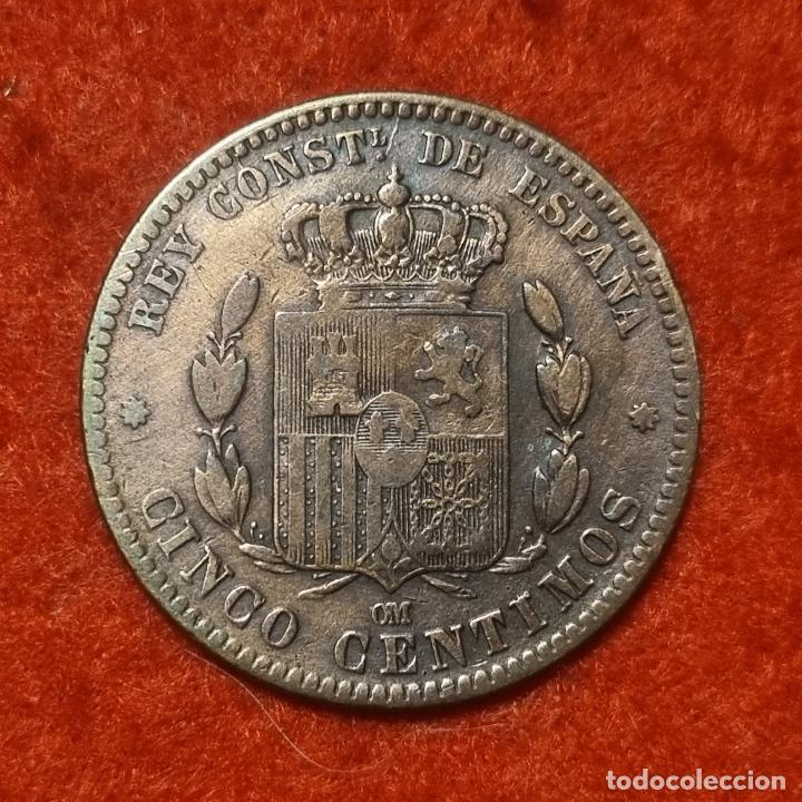 Monedas de Espa&ntilde;a: MONEDA COBRE 5 CENTIMOS 1878 MBC+ ORIGINAL C21 - Foto 2