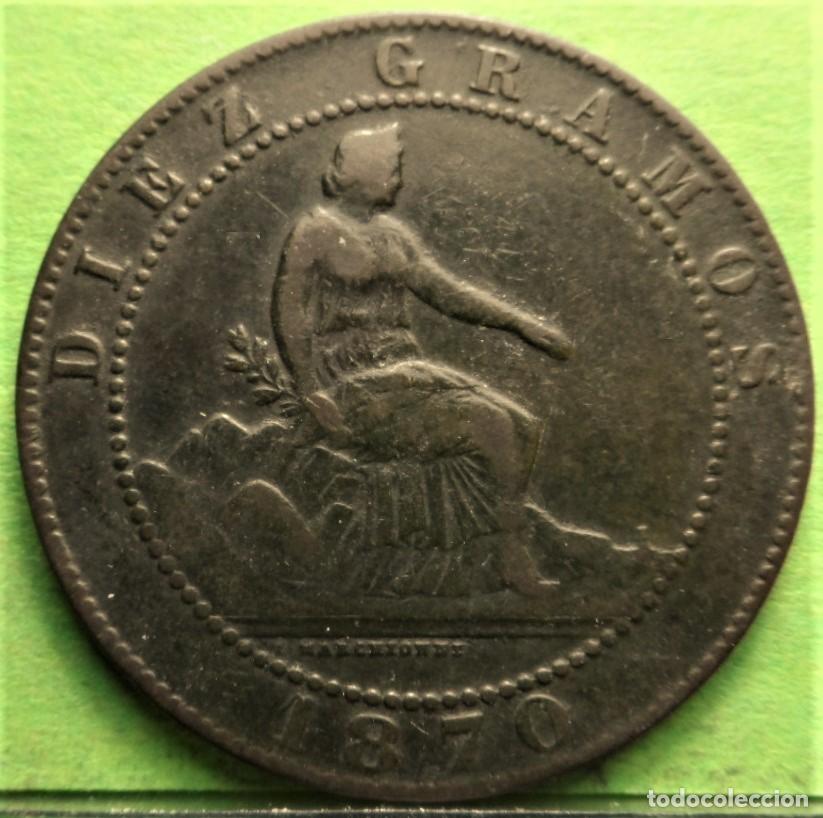 Monedas de Espa&ntilde;a: GOBIERNO PROVISIONAL, 10 C&eacute;ntimos, 1870, Cu - Foto 1
