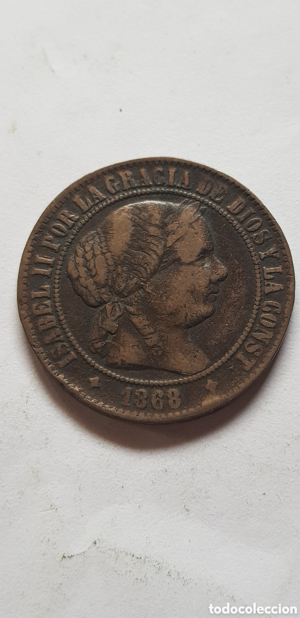 Monedas de Espa&ntilde;a: 5 C&eacute;ntimos de Escudo Isabel II Jubia - Foto 1