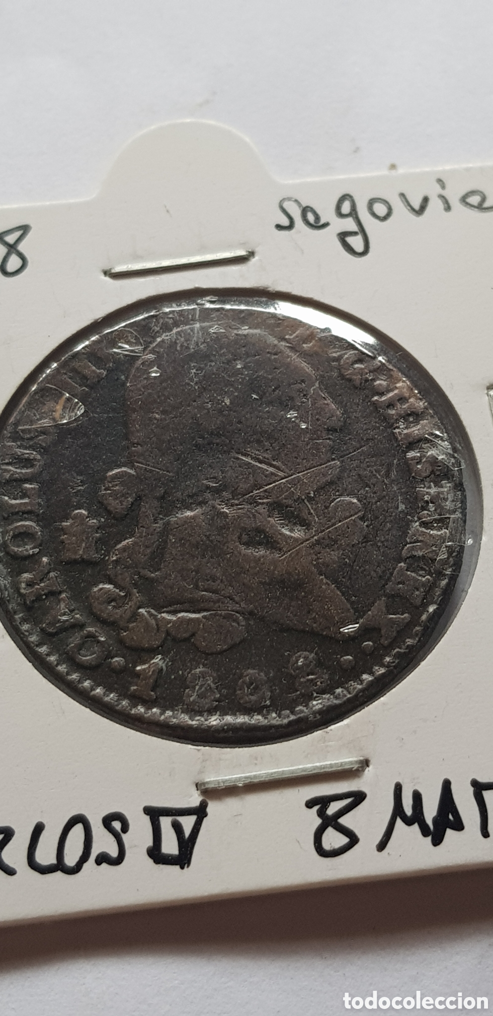 Monedas de Espa&ntilde;a: 8 Maravedis 1802 Carlos IV Segovia - Foto 2