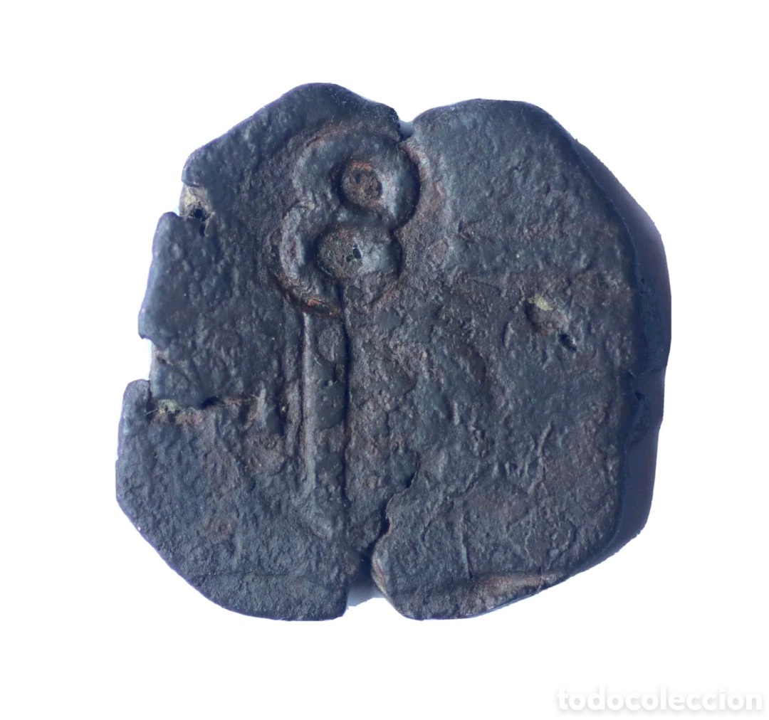 Monedas de Espa&ntilde;a: RARO RESELLO 8 MARAVEDIS 160?. SEVILLA. ERROR? - Foto 2