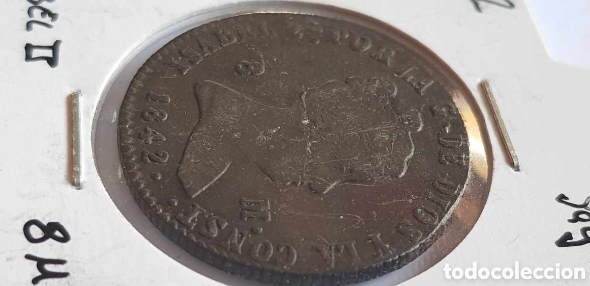 Monedas de Espa&ntilde;a: 8 Maravedis 1842 Segovia Isabel II - Foto 3