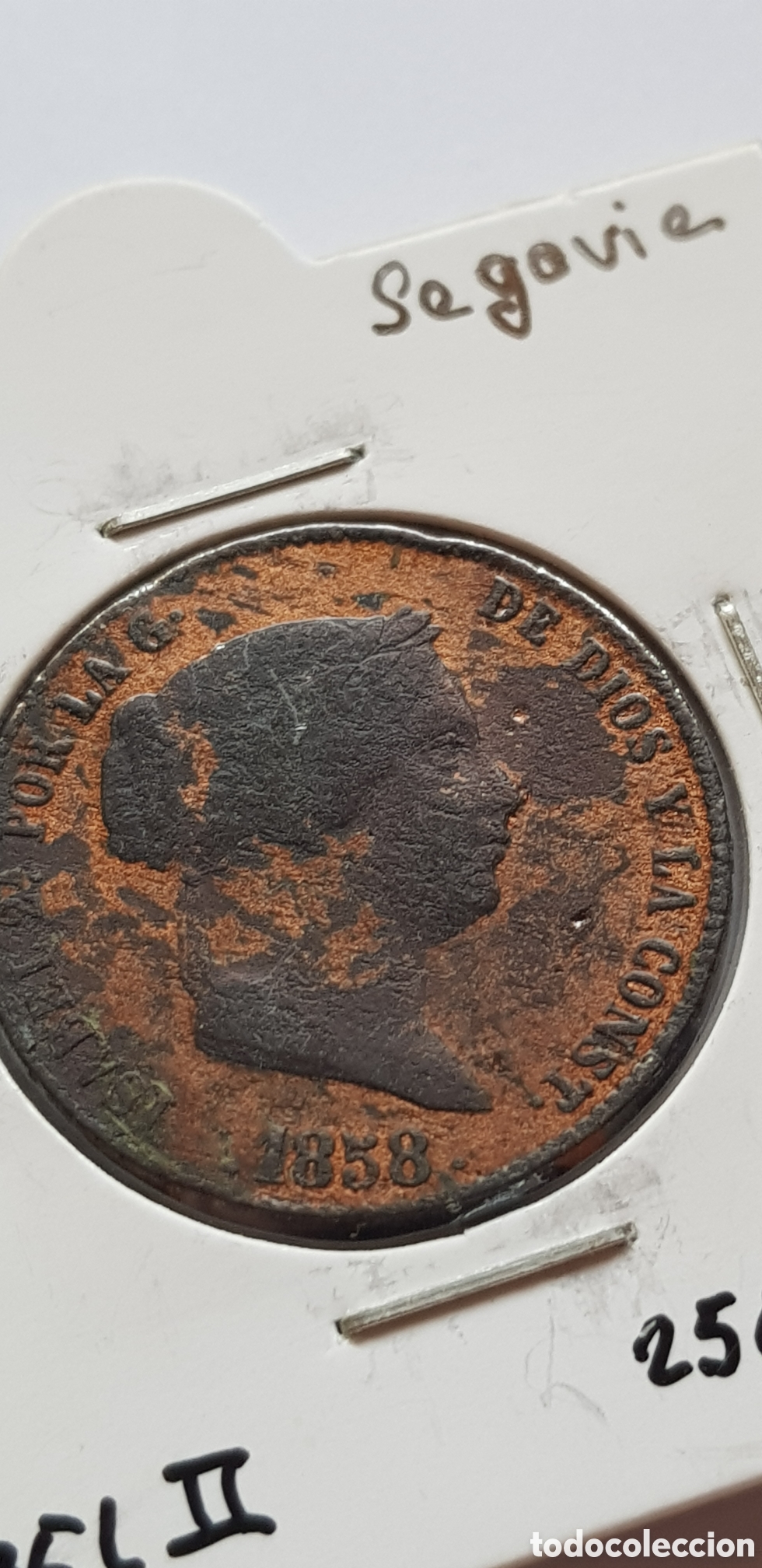 Monedas de Espa&ntilde;a: 25 C&eacute;ntimos de Real 1858 Isabel II - Foto 2