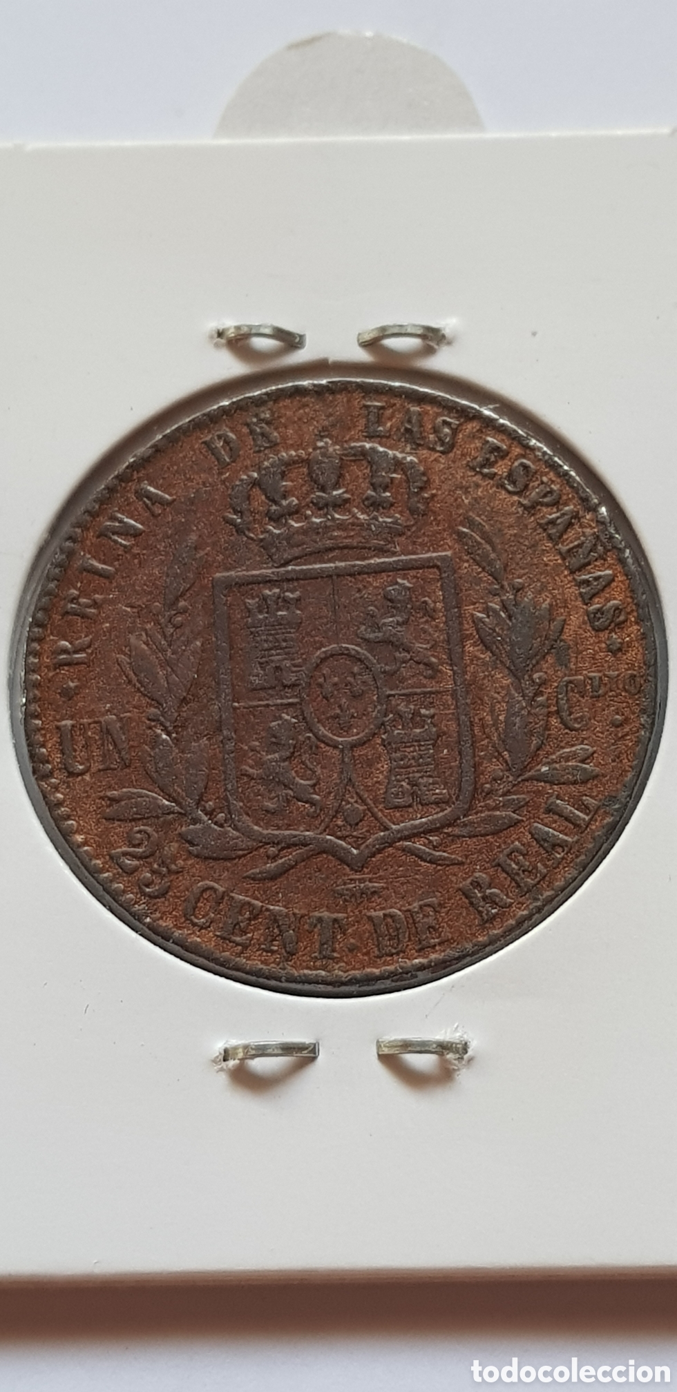 Monedas de Espa&ntilde;a: 25 C&eacute;ntimos de Real 1858 Isabel II - Foto 3