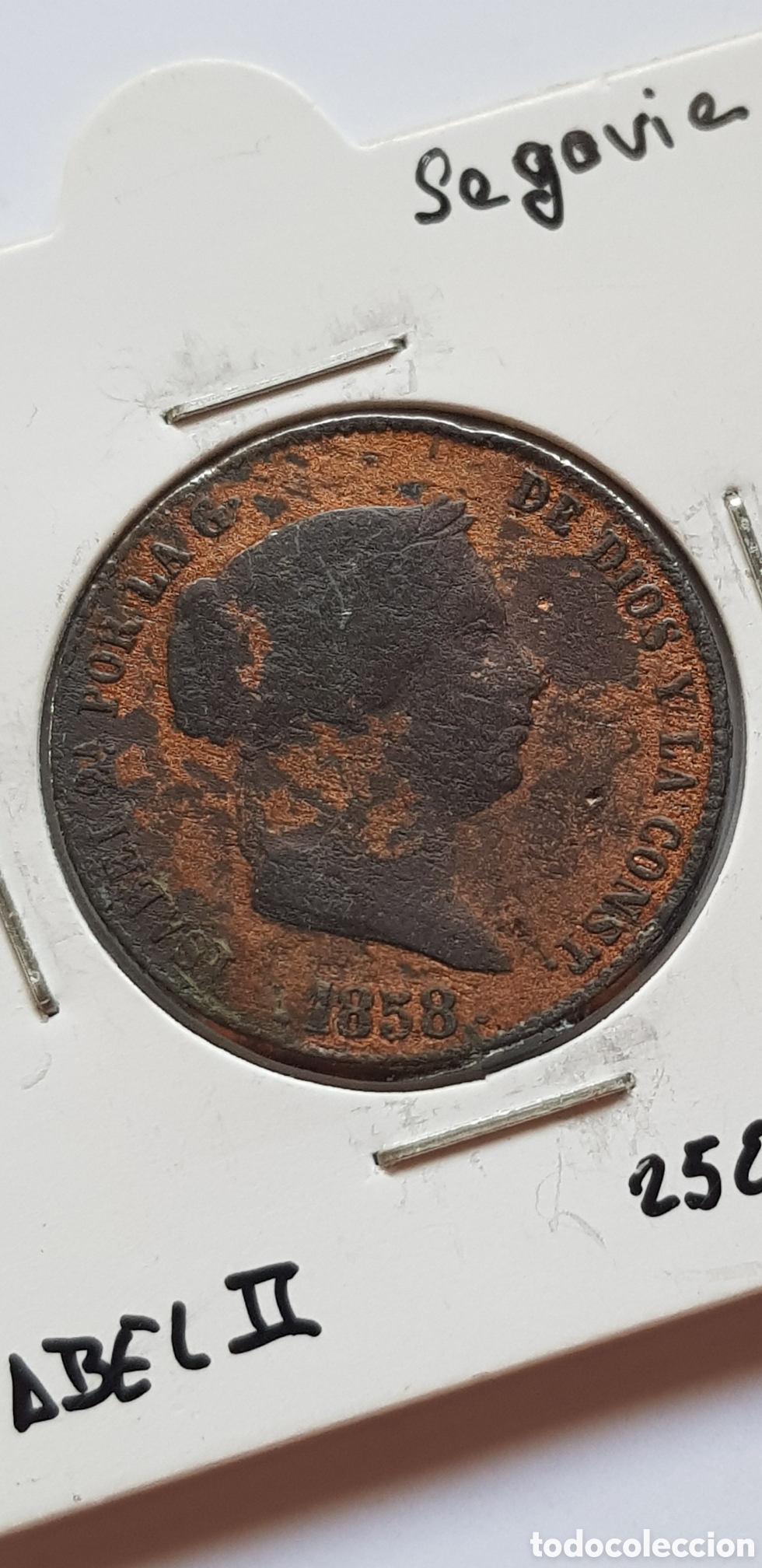 Monedas de Espa&ntilde;a: 25 C&eacute;ntimos de Real 1858 Isabel II - Foto 1