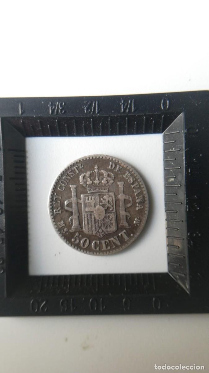 Monedas de Espa&ntilde;a: ESPA&Ntilde;A 1880 ALFONSO XII 50 CENT PLATA - Foto 2