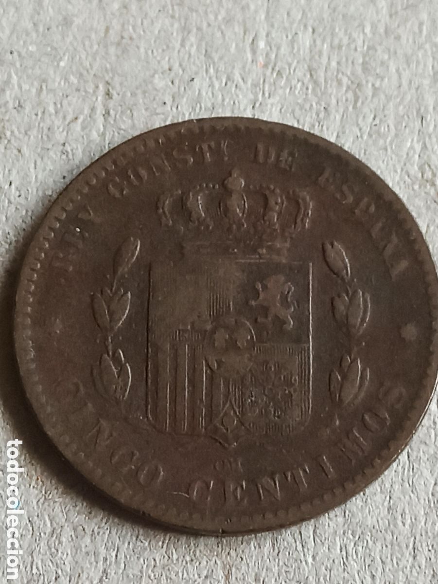 Monedas de Espa&ntilde;a: Moneda 5 C&eacute;ntimos 1879 OM Alfonso XII - Foto 5