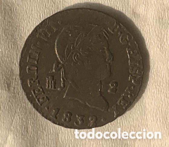 Monedas de Espa&ntilde;a: Fernando VII 2 maravedies 1832 Segovia - Foto 1