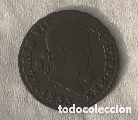 Monedas de Espa&ntilde;a: Fernando VII 2 maravedies 1833 Segovia - Foto 1