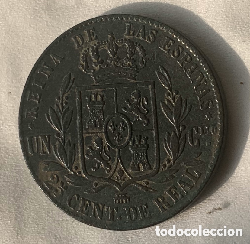 Monedas de Espa&ntilde;a: Isabel II 25 c&eacute;ntimos 1864 Segovia - Foto 2