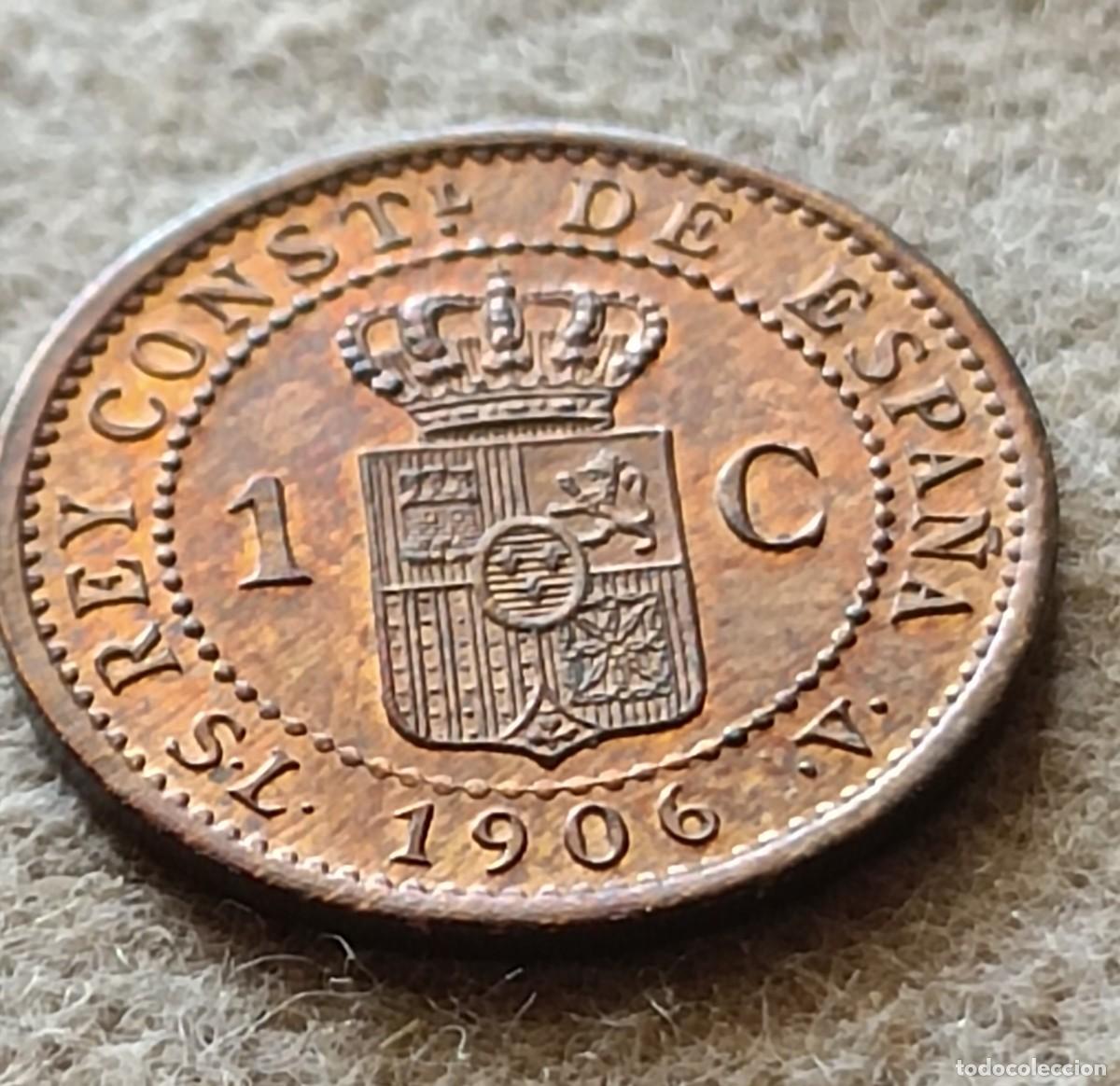 Moedas de Espanha: 1 c&eacute;ntimo de 1906