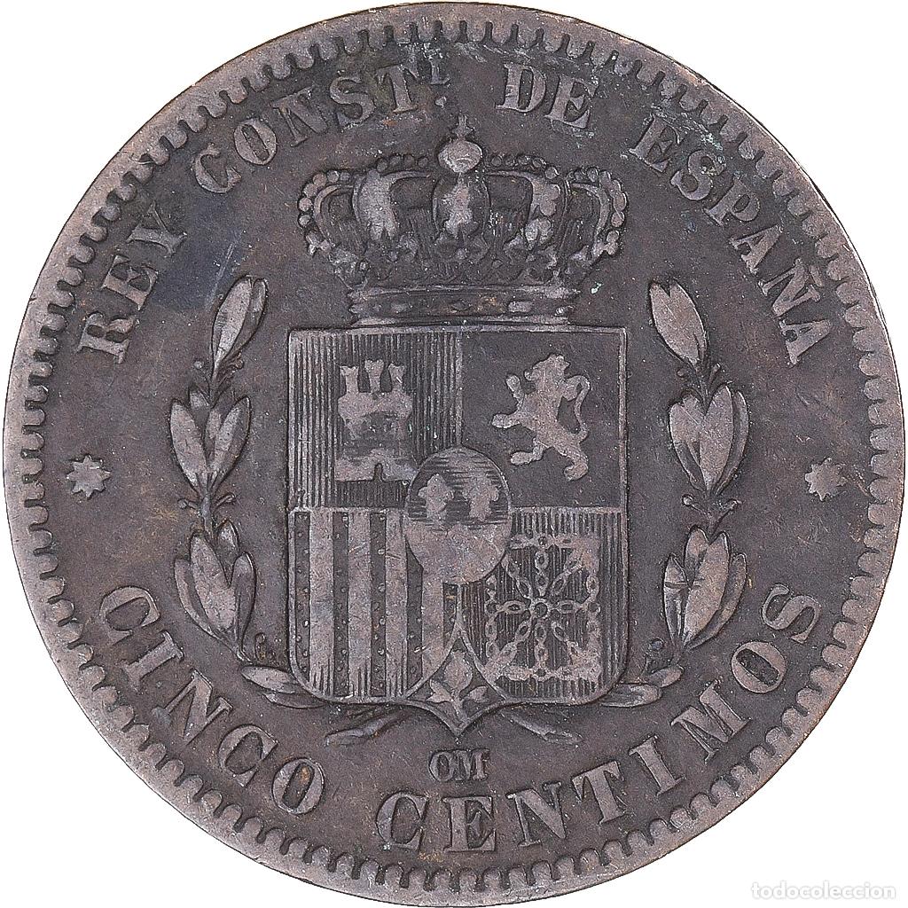 Monedas de Espa&ntilde;a: [#1335085] Moneda, Espa&ntilde;a, 5 Centimos, 1878 - Foto 2