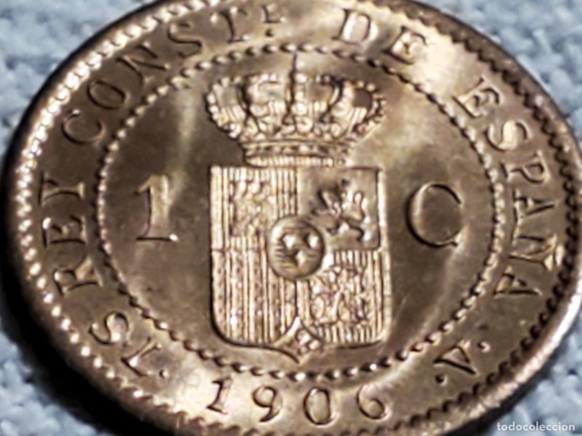 Monedas de Espa&ntilde;a: 1 c&eacute;ntimo 1906 *6- Sin Circular - SC - moneda cobre de Alfonso XIII - Foto 5