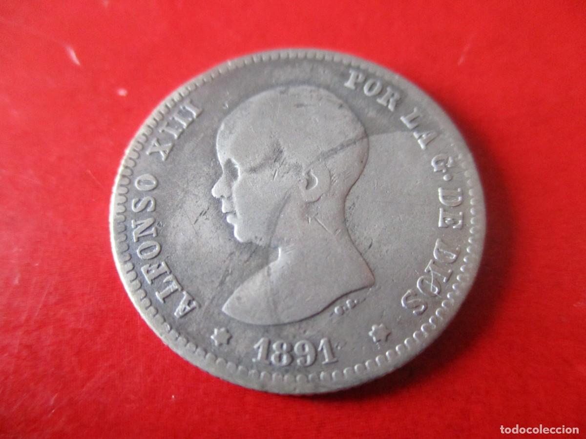 Monedas de Espa&ntilde;a: Alfonso XIII. 1 pts de plata 1891 - Foto 1