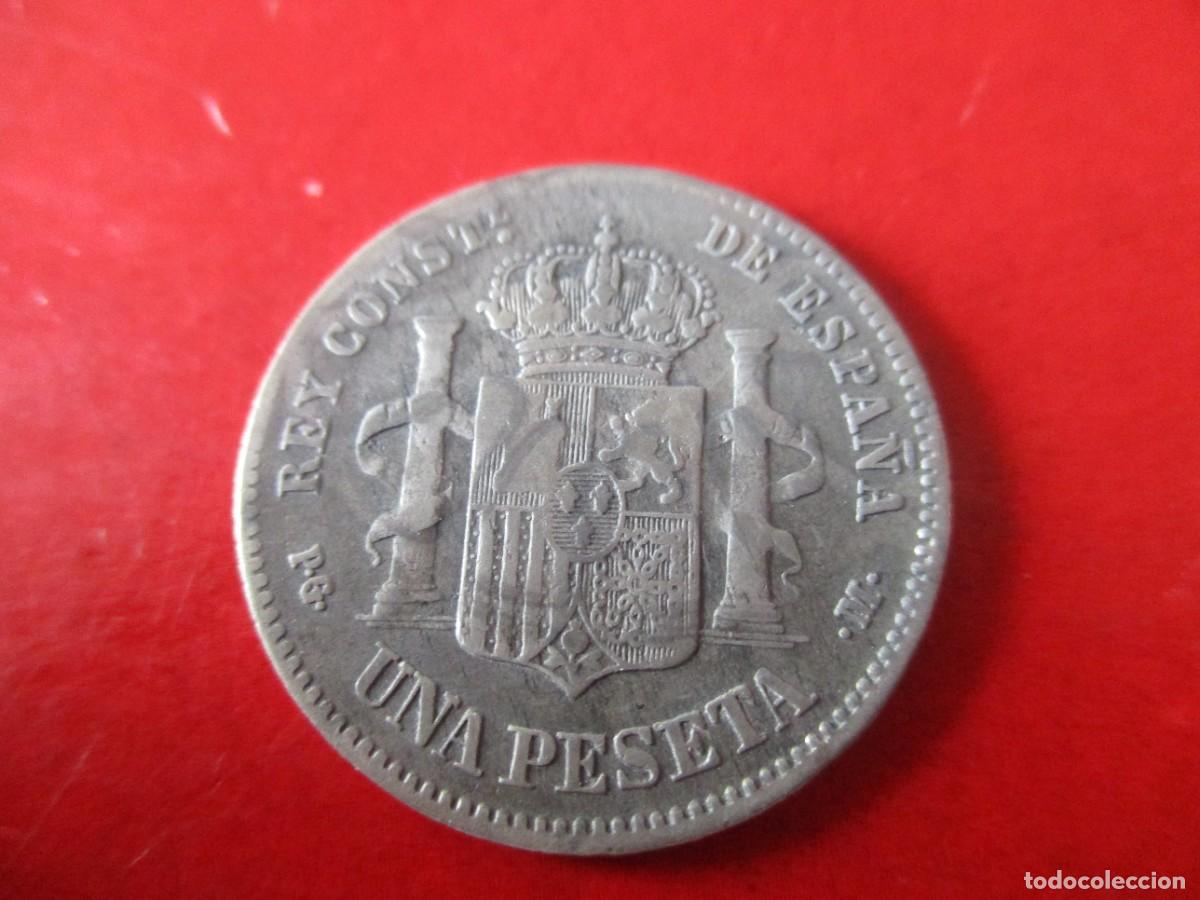 Monedas de Espa&ntilde;a: Alfonso XIII. 1 pts de plata 1891 - Foto 2