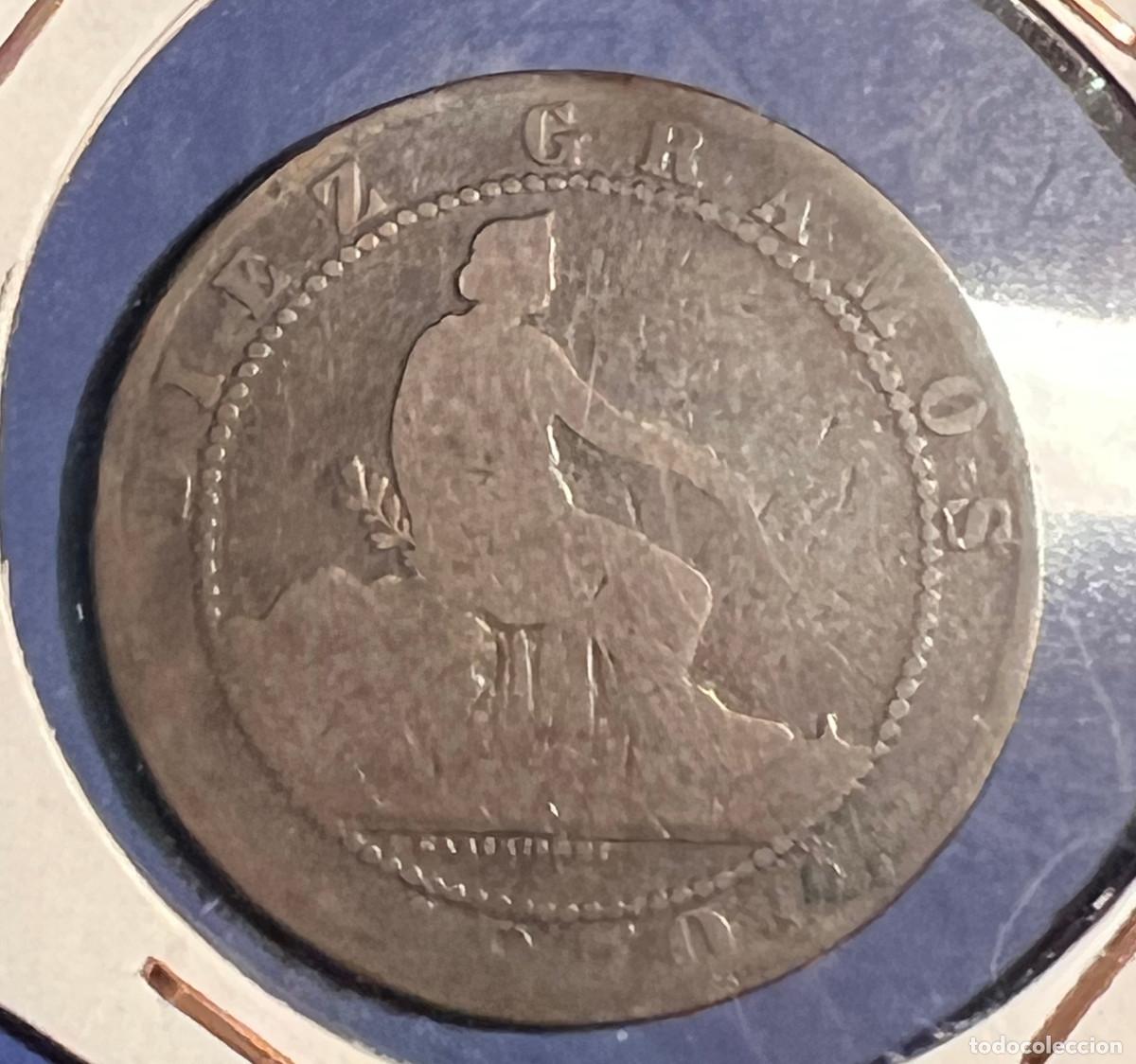 Monedas de Espa&ntilde;a: MONEDA DE 10 C&Eacute;NTIMOS DE ESPA&Ntilde;A 1870 - Foto 1