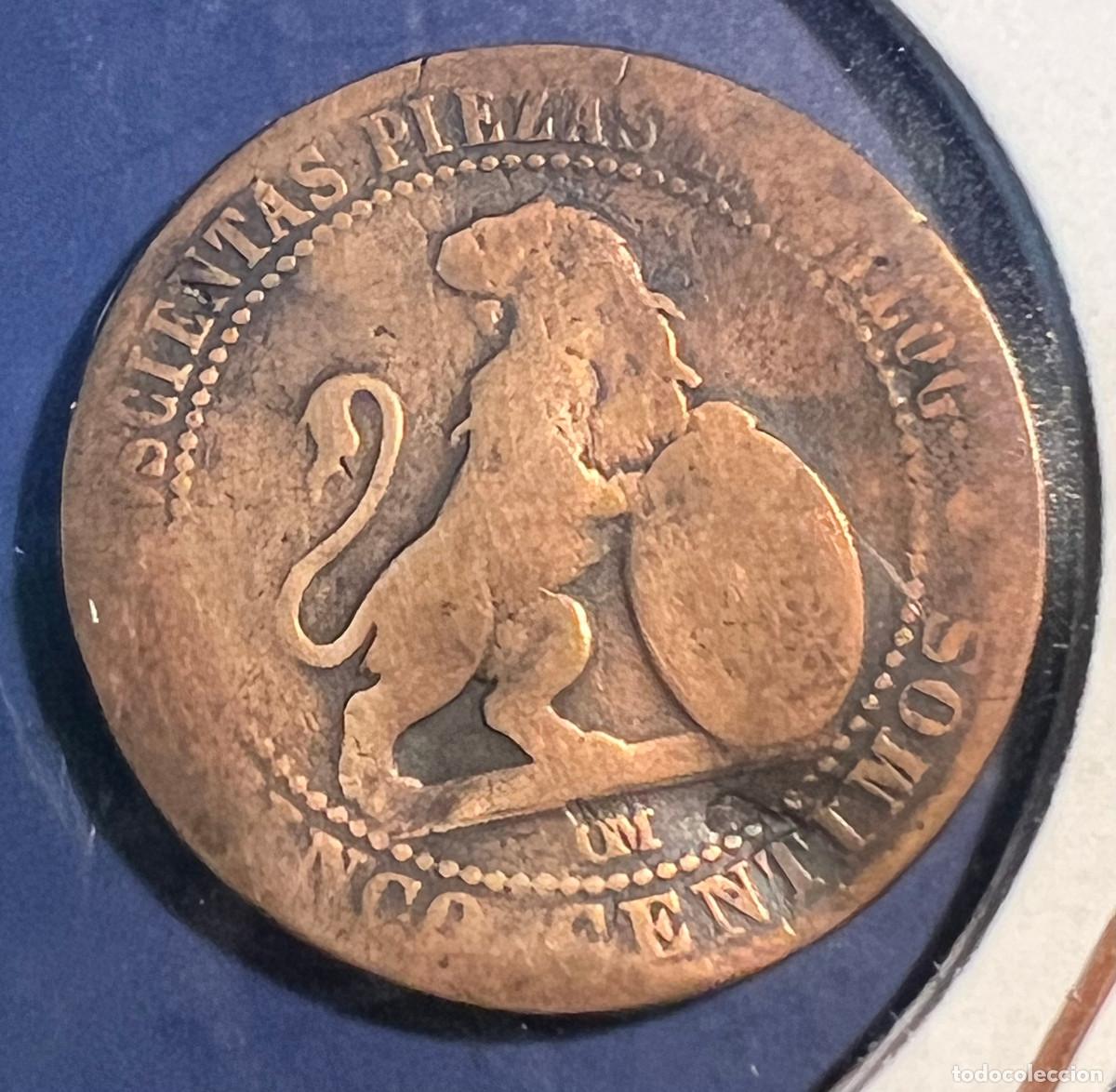 Monedas de Espa&ntilde;a: MONEDA DE 5 CENTIMOS DE ESPA&Ntilde;A 1870 - Foto 1