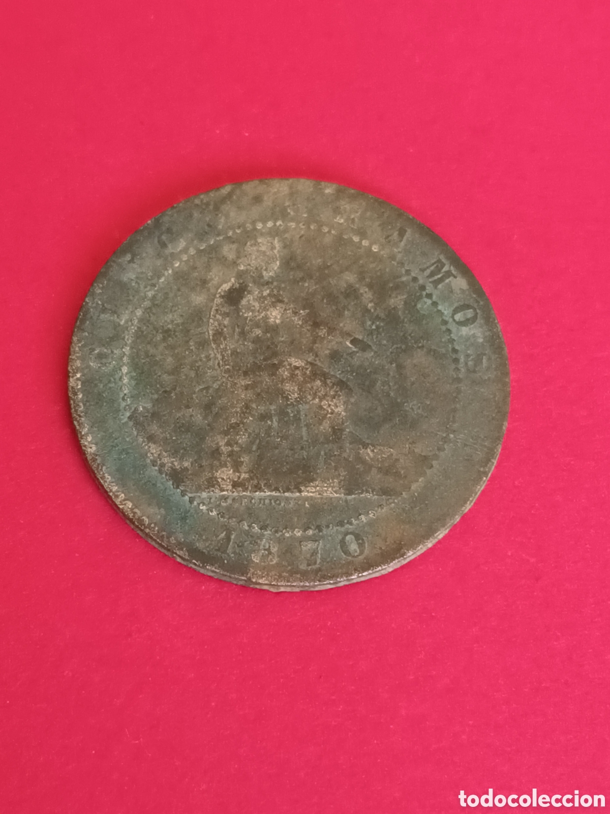 Monedas de Espa&ntilde;a: GOBIERNO PROVISIONAL. 5 C&Eacute;NTIMOS DE 1870. - Foto 2