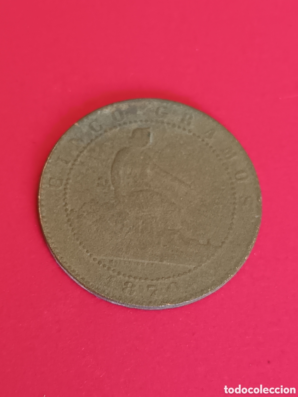 Monedas de Espa&ntilde;a: GOBIERNO PROVISIONAL. 5 C&Eacute;NTIMOS DE 1870. - Foto 2