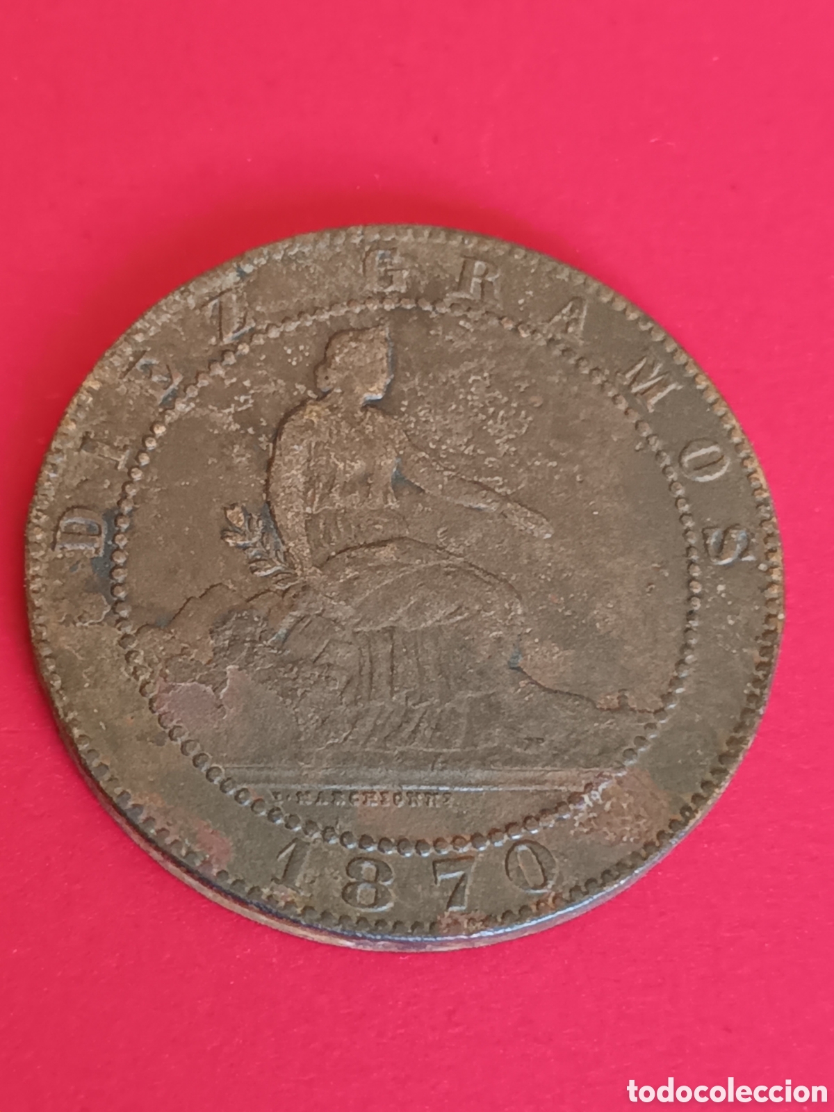 Monedas de Espa&ntilde;a: GOBIERNO PROVISIONAL. 10 C&Eacute;NTIMOS DE 1870. - Foto 2