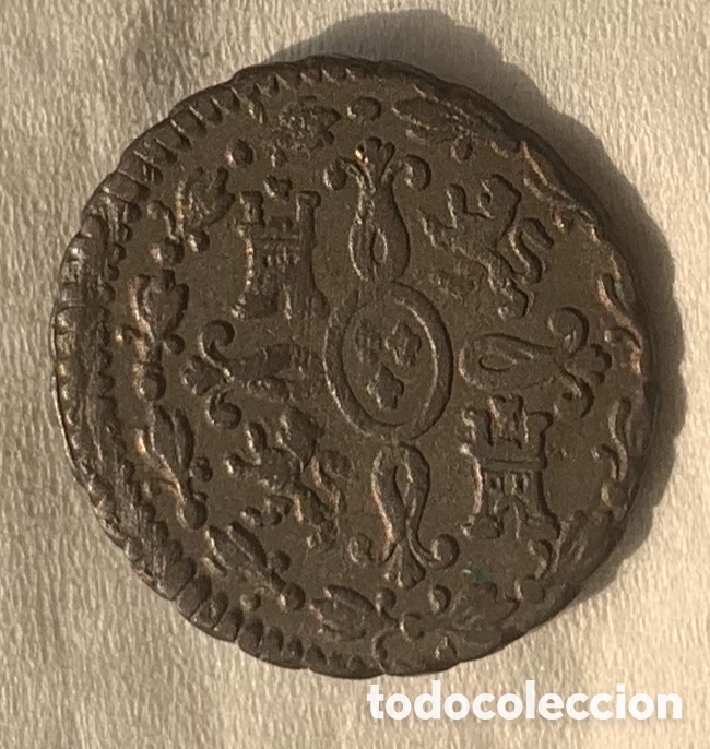 Monedas de Espa&ntilde;a: Fernando VII 2 maravedies 1828 Segovia - Foto 2