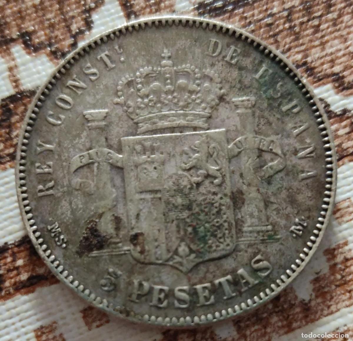 Monedas de Espa&ntilde;a: 5 PESETAS ALFONSO XII. - Foto 2