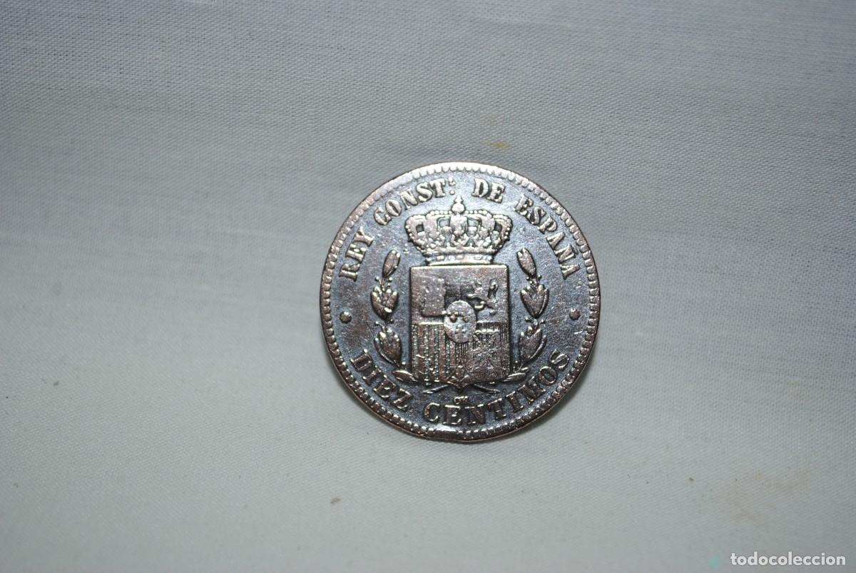 Monedas de Espa&ntilde;a: ALFONSO XII , MONEDA DE 10 CENTIMOS 1877 - Foto 2