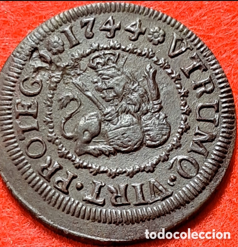 Monedas de Espa&ntilde;a: Felipe V 2 maravedies 1744 Segovia - Foto 1